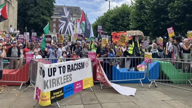 Anti-racism protestors in Leeds