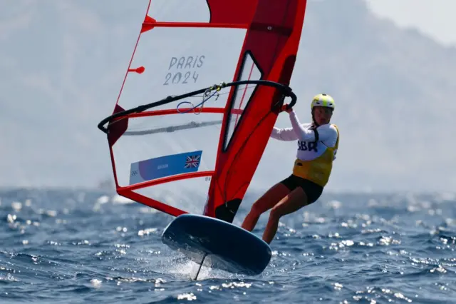 Team GB windsurfer Emma Wilson at the 2024 Olympic Games