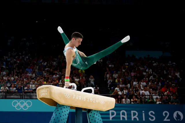 McClenaghan competes in the pommel final