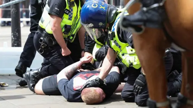 Police arresting a man