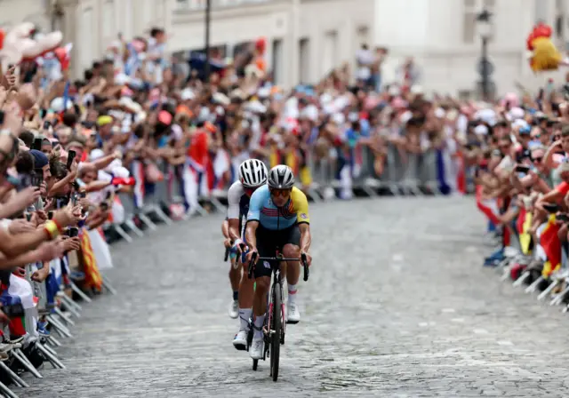 Evenepoel leads the road race