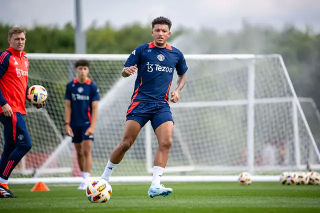 Jadon Sancho of Manchester United in action