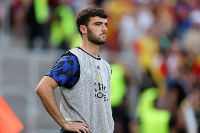 Tom Cannon of Leicester City warms up