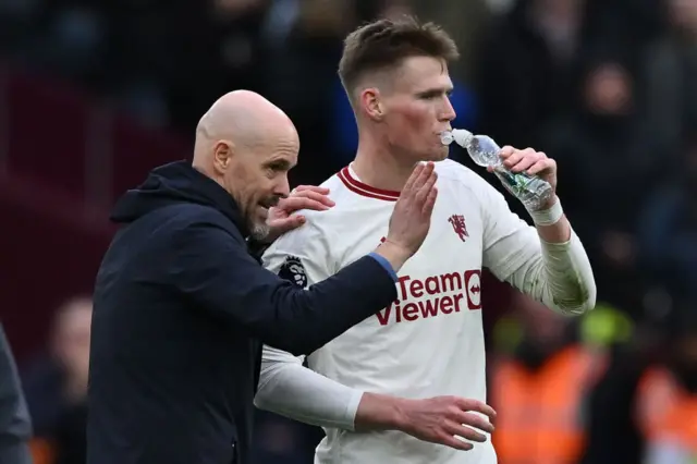 McTominay is given instructions by Ten Hag