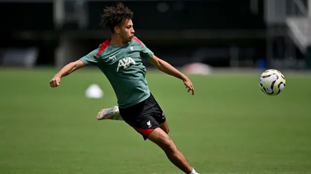 ) Kaide Gordon of Liverpool during a training session