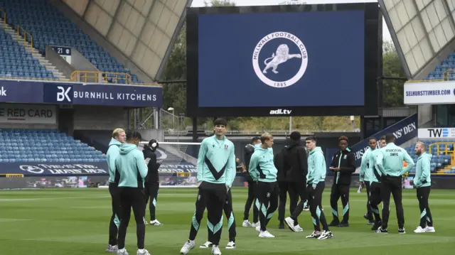 Sheffield Wednesday players at The Den