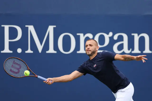 Dan Evans in action at the US Open