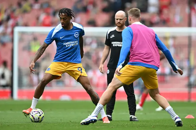 Brighton players warm-up