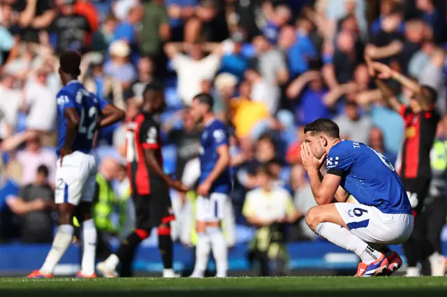 A dejected James Tarkowski