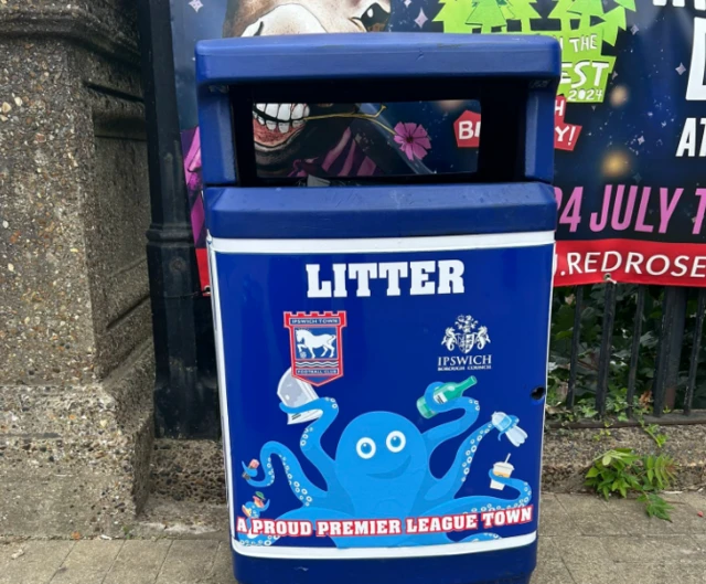 A bin in Ipswich Town