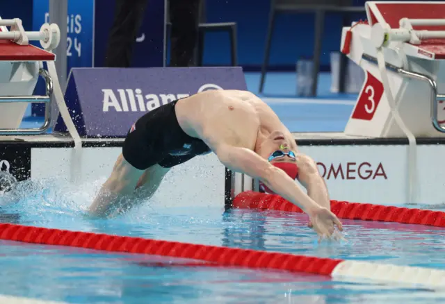 Stephen Clegg doing the backstroke