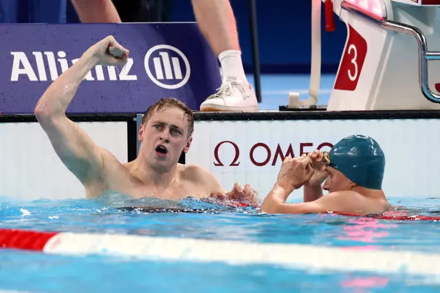 Stephen Clegg celebrates with fist in the air