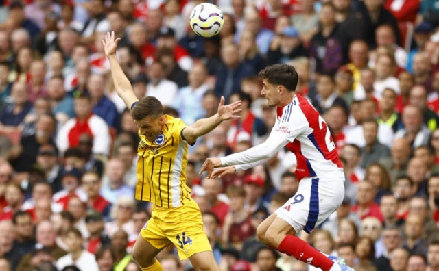 Joel Veltman in action with Arsenal's Kai Havertz