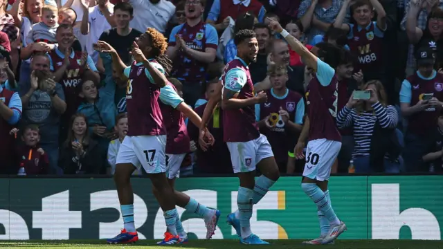 Burnley celebrate scoring