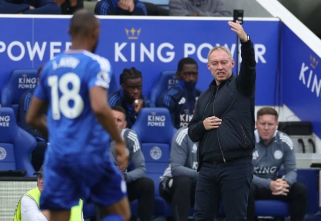 Leicester City manager Steve Cooper on the touchline