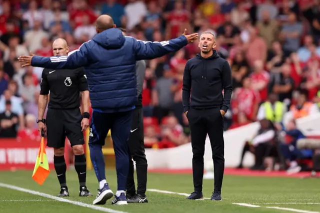 Gary O'Neil, Manager of Wolverhampton Wanderers, reacts