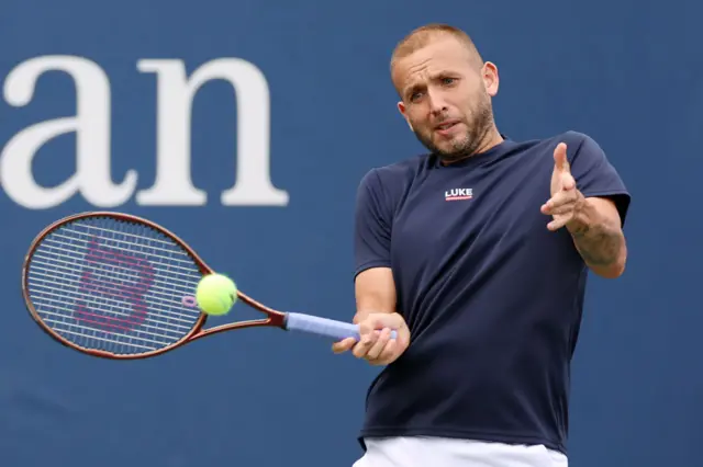 Dan Evans in action at the US Open