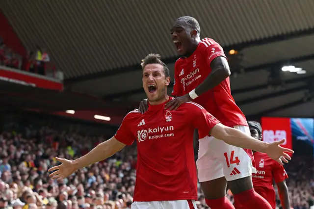 Chris Wood of Nottingham Forest celebrates