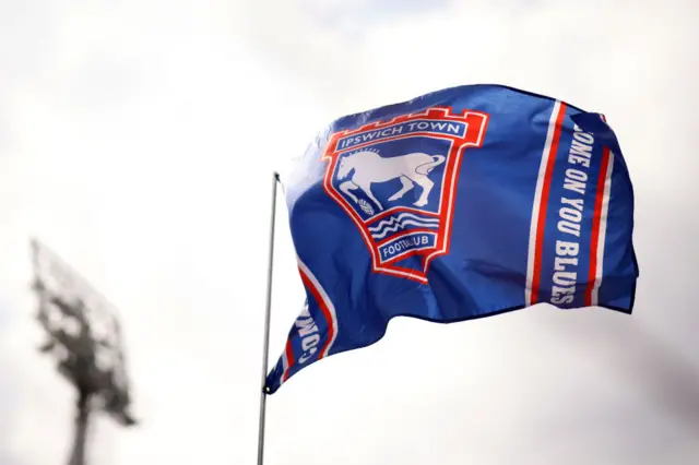 An Ipswich Town flag