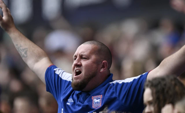 Ipswich Town fan in the crowd