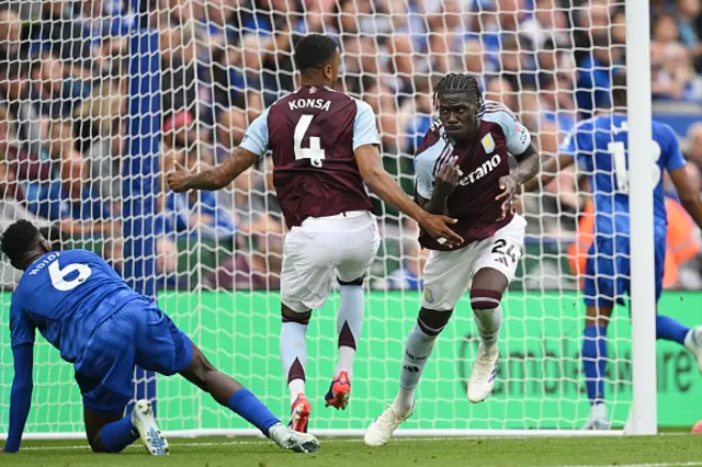 Amadou Onana of Aston Villa celebrates