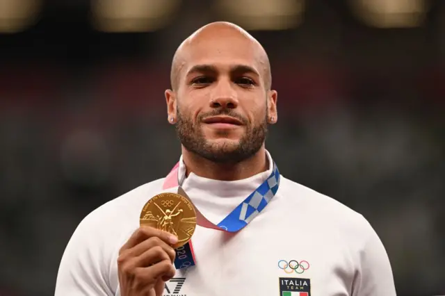 Gold medalist Italy's Lamont Marcell Jacobs