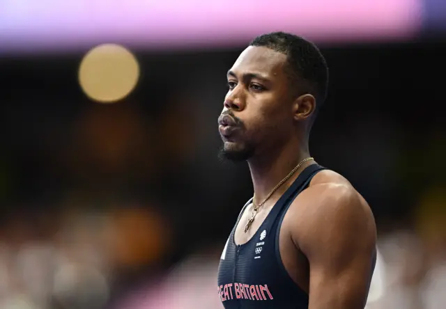 Hughes puffs out his cheeks after failing to qualify for the Olympic final