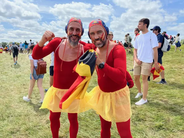 Spanish fans at the golf