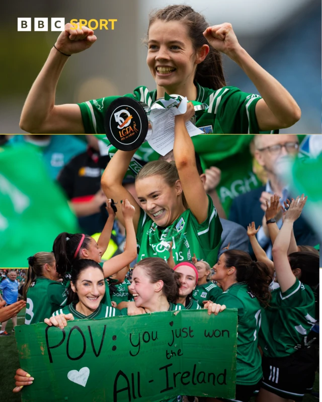 Fermanagh Ladies celebrate winning the All-Ireland junior final at Croke Park