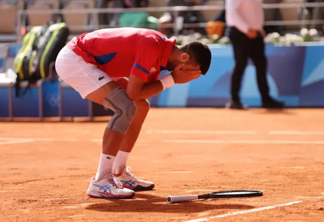 Novak Djokovic of Team Serbia