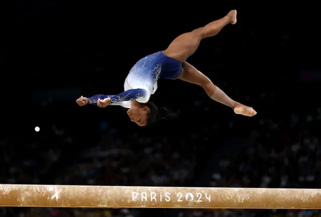 Simone Biles on the beam