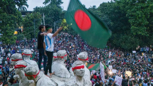 Protesters are set to gather at the Central Shaheed Minar August 3, 2024, in Dhaka,