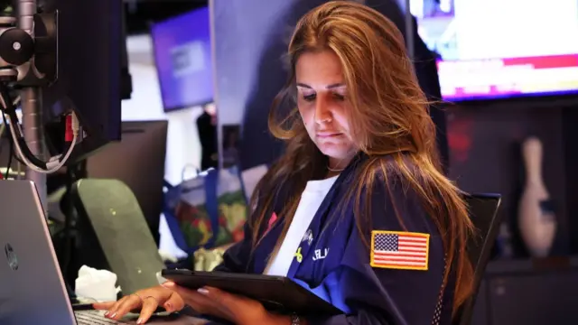 A female stock trader