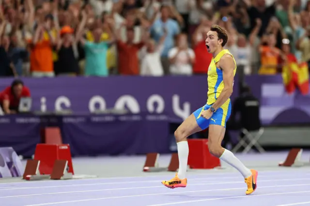 Gold medalist Armand Duplantis of Sweden