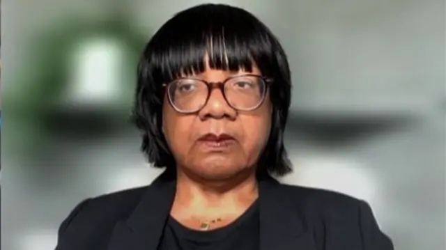 Diane Abbott wearing black blazer