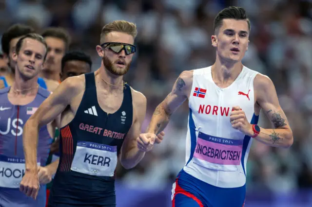 Josh Kerr of Great Britain and Jakob Ingebrigtsen of Norway