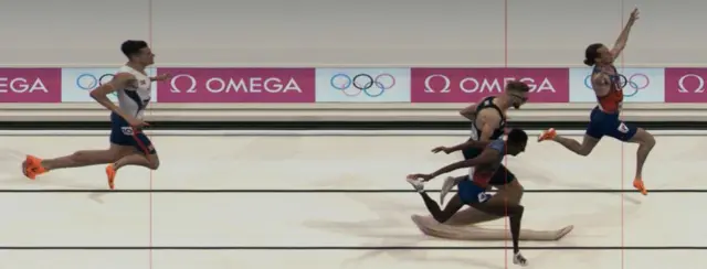 Photo finish of men's 1500m final at Paris 2024