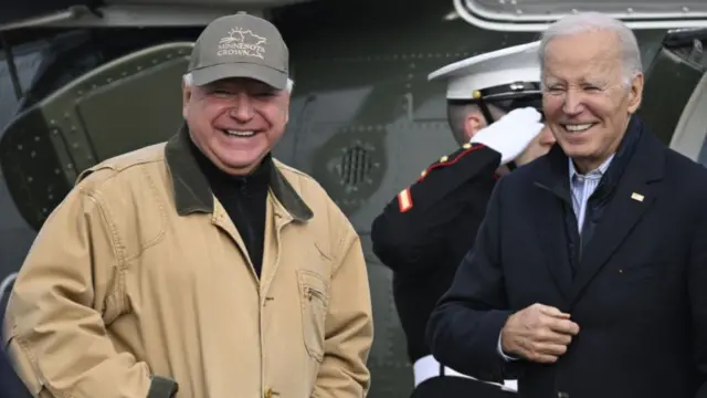 Tim Walz with President Joe Biden