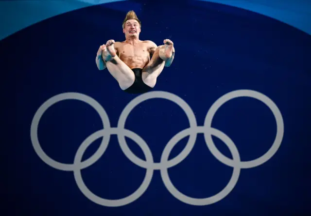 Jack Laugher in action at the Paris Olympics