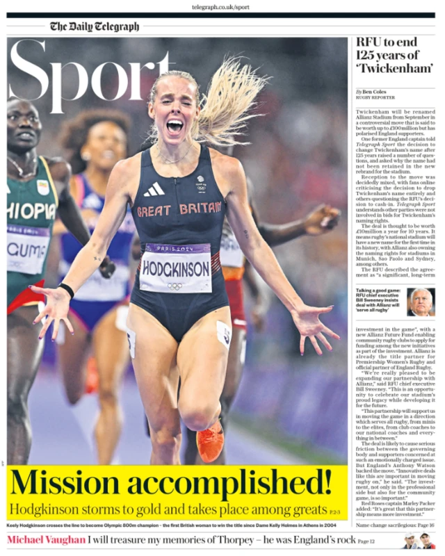 Telegraph back page