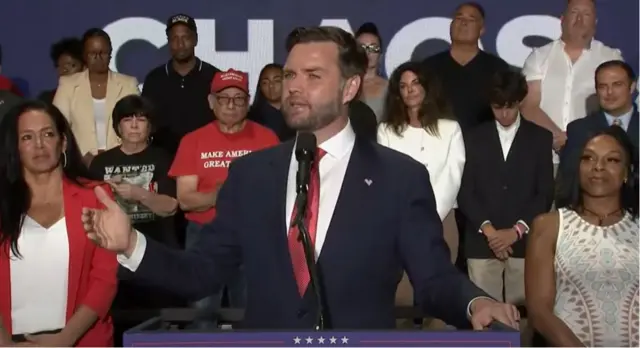 JD Vance speaks to supporters