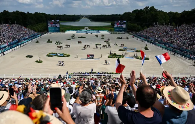 General view of the equestrian at the Chateau de Versailles