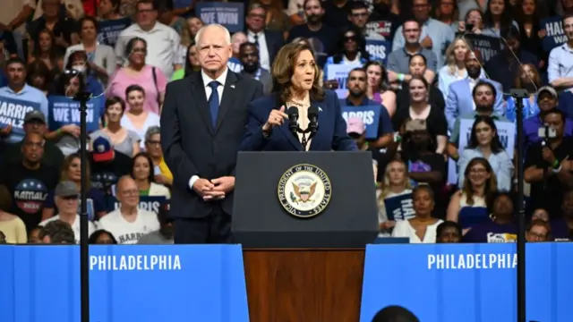 Kamala Harris and Tim Walz