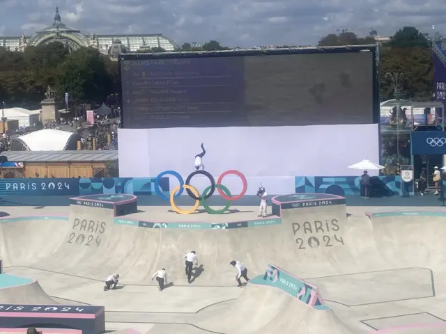 Breakdancing at the skateboarding