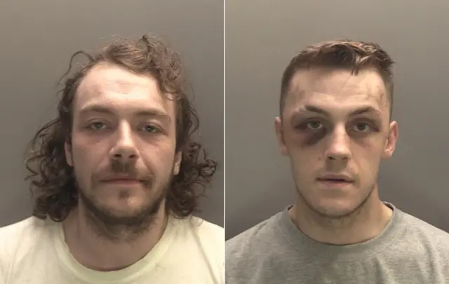 Mugshots of Adam Wharton (l) and his brother Ellis (r)