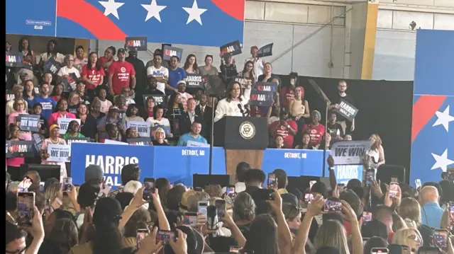 Kamala Harris speaks to supporters