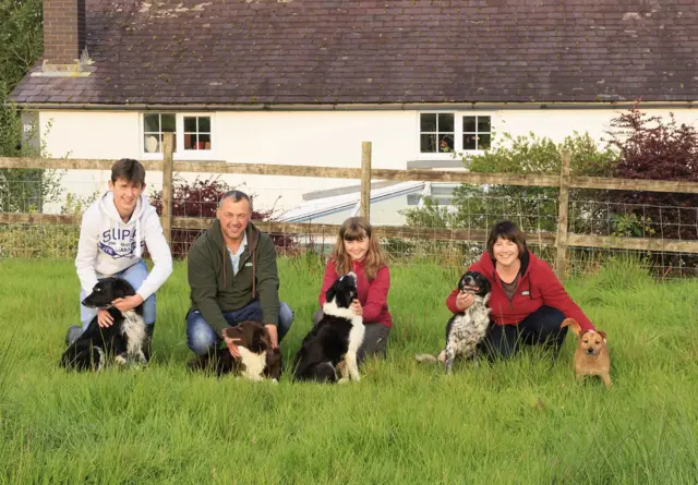 Demelza Fish-Jenkins and her family with their dogs