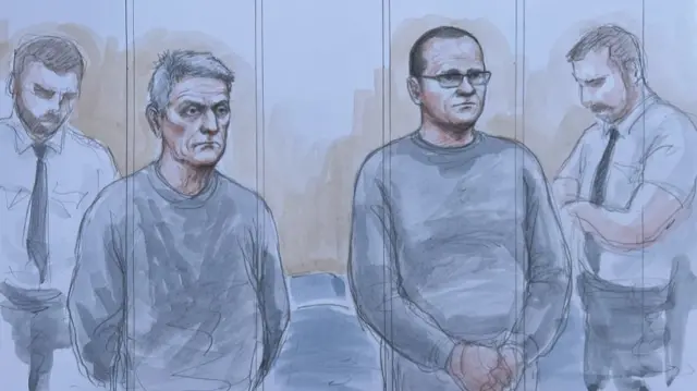 William Nelson Morgan (left) and John O'Malley (right) in the dock