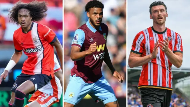 Luton midfielder Tahith Chong, Burnley striker Lyle Foster and new Sheffield United signing Kieffer Moore