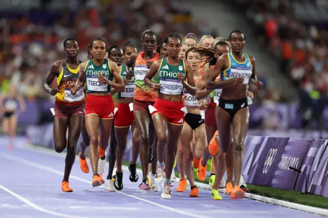 Margaret Chelimo Kipkemboi of Team Kenya and Gudaf Tsegay